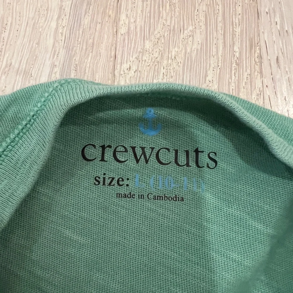 Crewcuts J.Crew Forest Green Long Sleeve Henley Cotton T-Shirt Boys Size L 11/12